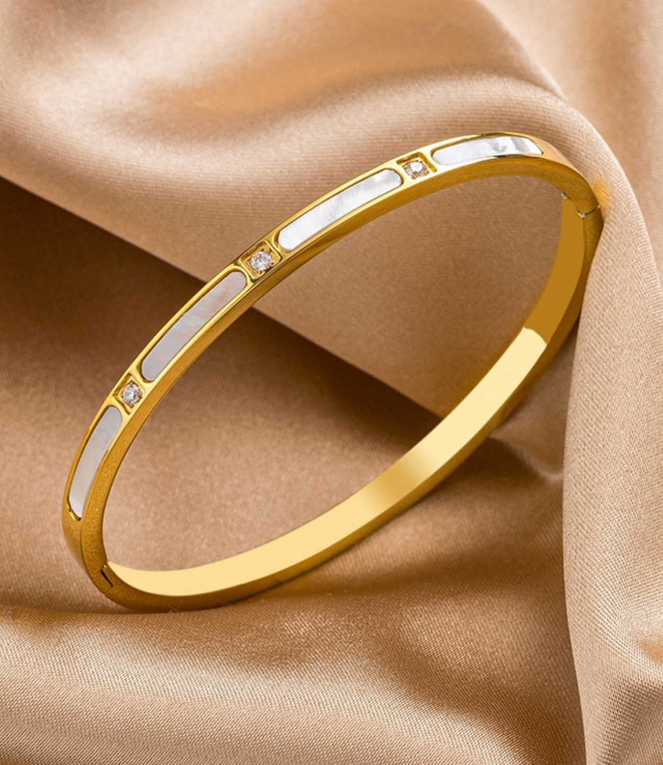 Gold and Pearl Bangle