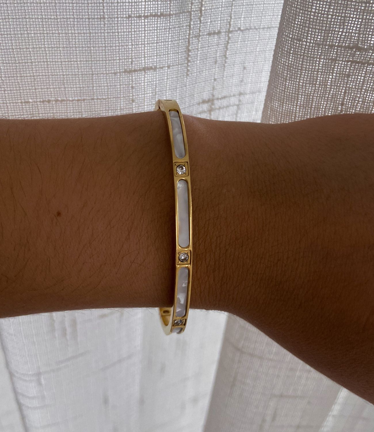 Gold and Pearl Bangle