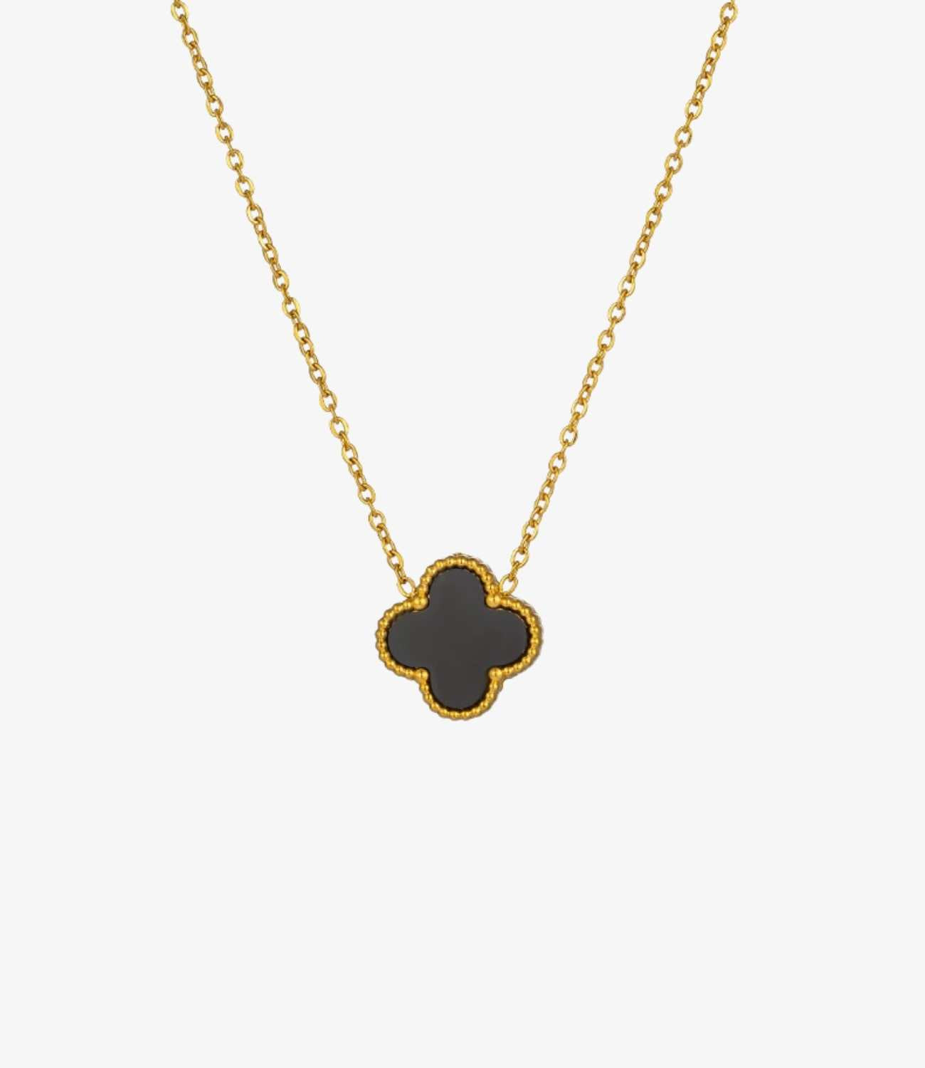 Ivory Leaf Necklace Black