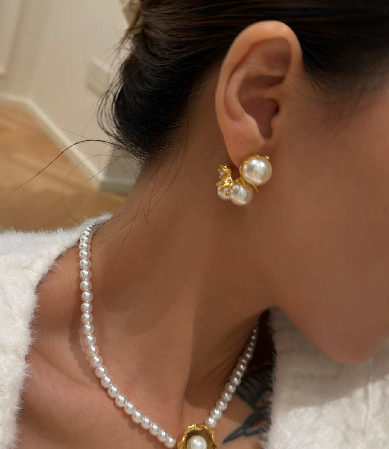 Blooming Pearl Hoops