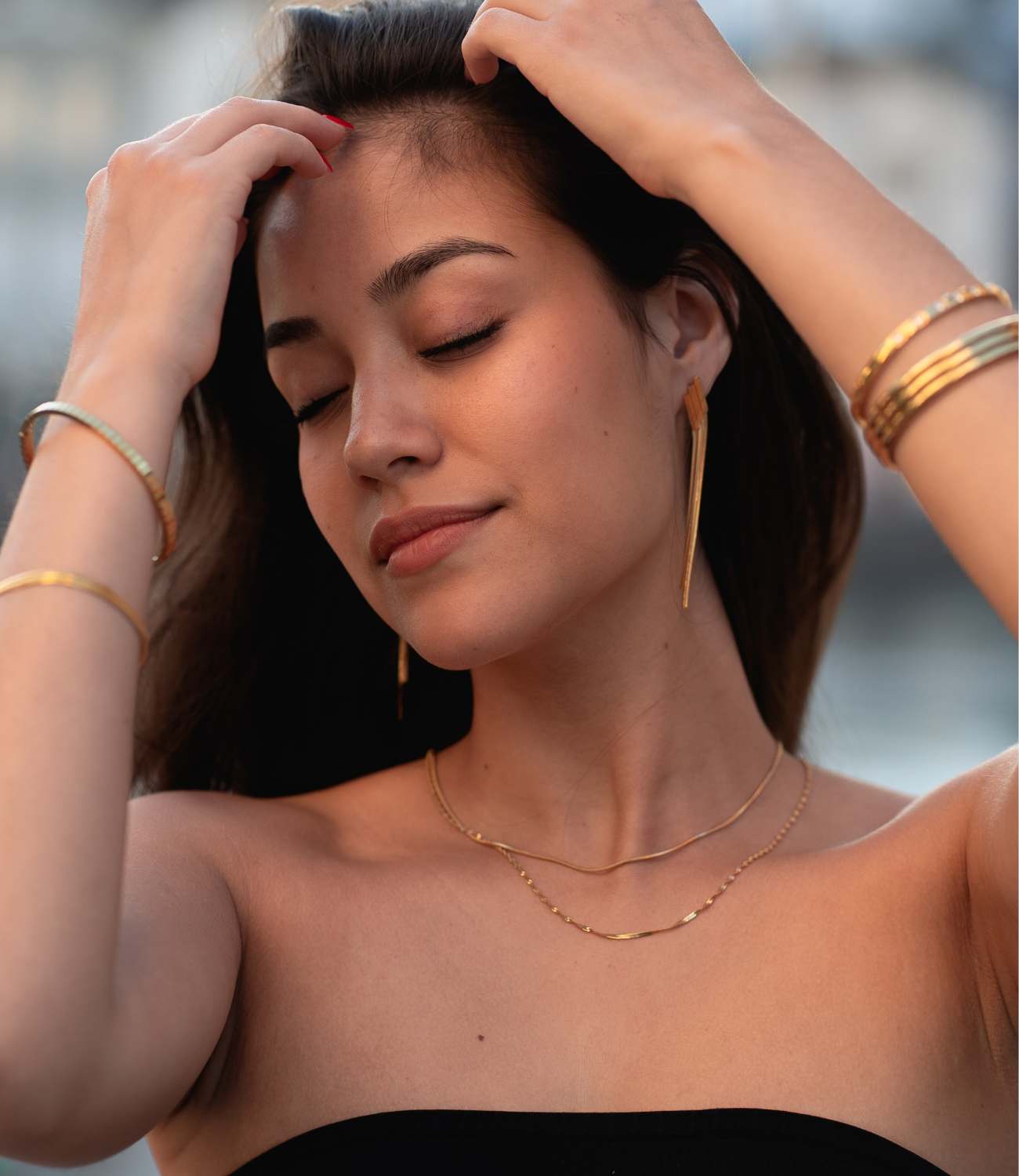 Golden Cascade Earrings